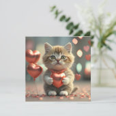 かわいい猫とのバレンタインデー シーズンカード (スタンド正面)