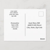 かわいい猫とひまわりの感謝のポストカード ポストカード (裏面)