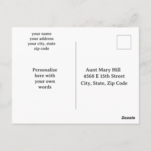 かわいい猫とひまわりの感謝のポストカード ポストカード (裏面)