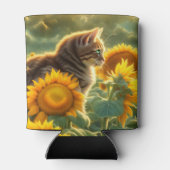 かわいい猫とひまわり 缶クーラー (裏面)