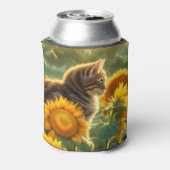 かわいい猫とひまわり 缶クーラー (缶裏面)
