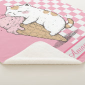 かわいい猫とアイスクリームコーン シェルパブランケット (3/4)