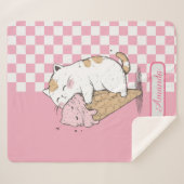 かわいい猫とアイスクリームコーン シェルパブランケット (正面(横))