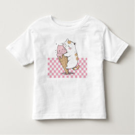 かわいい猫とアイスクリームコーン トドラーTシャツ