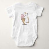 かわいい猫とアイスクリームコーン ベビーボディスーツ (裏面)
