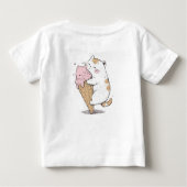 かわいい猫とアイスクリームコーン ベビーTシャツ (裏面)