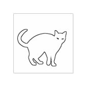 かわいい猫とアーチ型のバックアートスタンプ ラバースタンプ (インプリント)