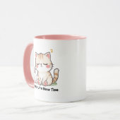 かわいい猫とウサギ「ニャンの時間が必要です" マグカップ (正面左)