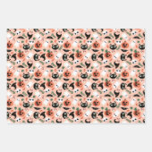 かわいい猫とカボチャのハロウィンパターン配合 ラッピングペーパーシート (正面)