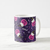 かわいい猫とカボチャのハロウィンパターン コーヒーマグカップ (正面右)