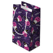 かわいい猫とカボチャのハロウィンパターン スモールペーパーバッグ (裏面アングル)