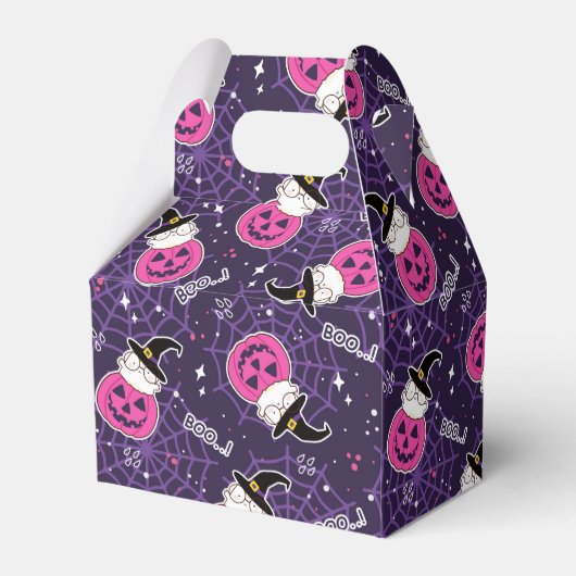 かわいい猫とカボチャのハロウィンパターン フェイバーボックス (裏面サイド)