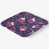 かわいい猫とカボチャのハロウィンパターン ペーパープレート (傾斜あり)