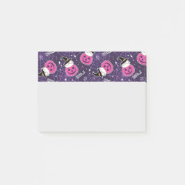 かわいい猫とカボチャのハロウィンパターン ポストイット