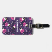 かわいい猫とカボチャのハロウィンパターン ラゲッジタグ (正面横)