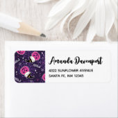 かわいい猫とカボチャのハロウィンパターン ラベル (インサイチュ)