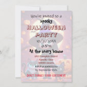 かわいい猫とカボチャの魔女、カスタム 招待状 (裏面)