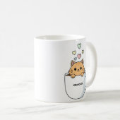 かわいい猫とコーヒーハートのイラスト コーヒーマグカップ (正面右)