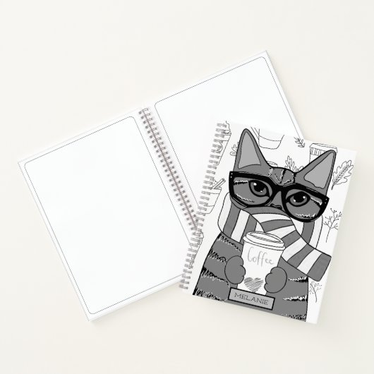 かわいい猫とコーヒー好きのオーダーメイド ノートブック (内部)