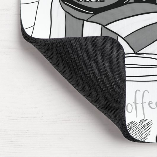 かわいい猫とコーヒー好パーソナライズされたき マウスパッド (コーナー)