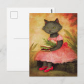 かわいい猫とサンドイッチ春 ポストカード (正面/裏面)