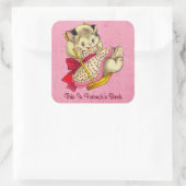 かわいい猫とスイングヴィンテージスタイル蔵書票 スクエアシール (バッグ)