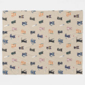 かわいい猫とナイフフリースブランケット フリースブランケット (正面(横))