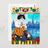 かわいい猫とネズミのエストニアの民話・神話のポストカード ポストカード (正面/裏面)