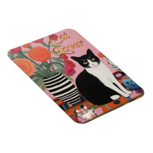 かわいい猫とネズミの磁石 マグネット (右側)