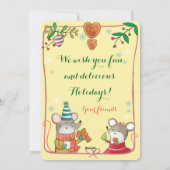 かわいい猫とネズミクリスマスカード シーズンカード (裏面)