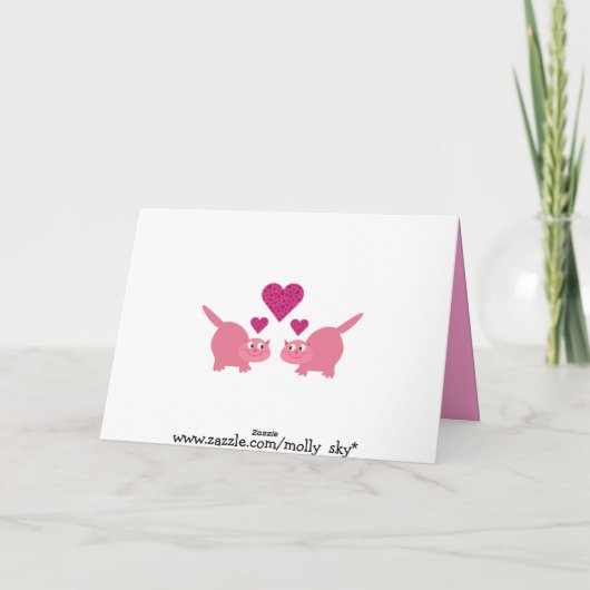 かわいい猫とハートが私のバレンタインデーズ シーズンカード (裏面)