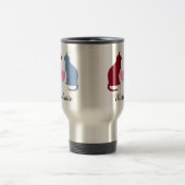 かわいい猫とハートパーソナライズされた トラベルマグ (中央)