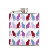 かわいい猫とハート柄 フラスク (正面)