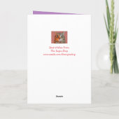 かわいい猫とハート誕生日お母さん カード (裏面)