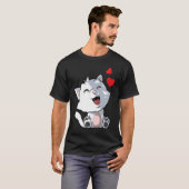 かわいい猫とハート2 Tシャツ (正面フル)
