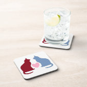 かわいい猫とハート コースター (右側)