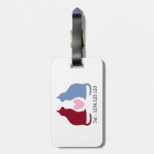 かわいい猫とハート パーソナライズされた ラゲッジタグ (裏面縦)