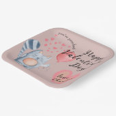 かわいい猫とバルーンバレンタインデー ペーパープレート (傾斜あり)