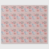 かわいい猫とバルーンバレンタインデー ラッピングペーパー (フラット)