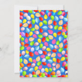 かわいい猫とバルーン3歳の誕生日パーティの招待状 招待状 (裏面)