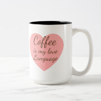 かわいい猫とピンクのハートのコーヒーLOVEマグカップ ツートーンマグカップ