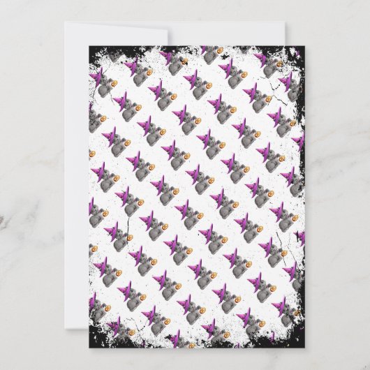 かわいい猫とフクロウのハローウィンパーティ 招待状 (裏面)