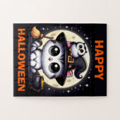 かわいい猫とフクロウの子ども ジグソーパズル (横)