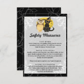 かわいい猫とフクロウ結婚ハロウィンの安全対策 エンクロージャーカード (正面/裏面)