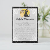 かわいい猫とフクロウ結婚ハロウィンの安全対策 エンクロージャーカード (スタンド正面)