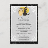かわいい猫とフクロウ結婚ハロウィン詳細 エンクロージャーカード (正面)