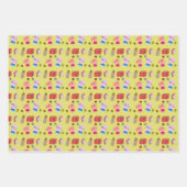 かわいい猫とプレゼントたち手作りパターンキッズ ラッピングペーパーシート (正面2)