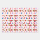 かわいい猫とプレゼントクリスマス ラッピングペーパーシート (正面)