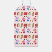 かわいい猫とプレゼント|ピンクの誕生日パーティー ギフトタグ (裏面)