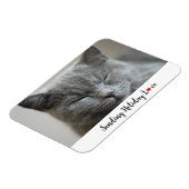 かわいい猫とホリデー・ラブ マグネット (左側)